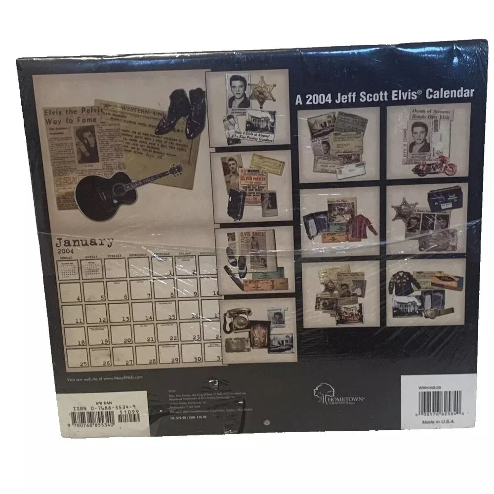 Elvis A 16 Month 2004 Calendar By Jeff Scott With Pictures of Elvis Memorabilia